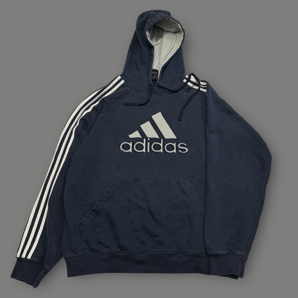 Vintage 90’s Adidas Navy Big Logo Hoodie
